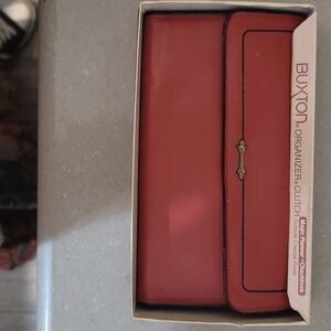 Buxton Red Organizer Clutch